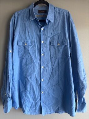 Tasso Elba Light Blue Men's Casual Button-Down Shirt
